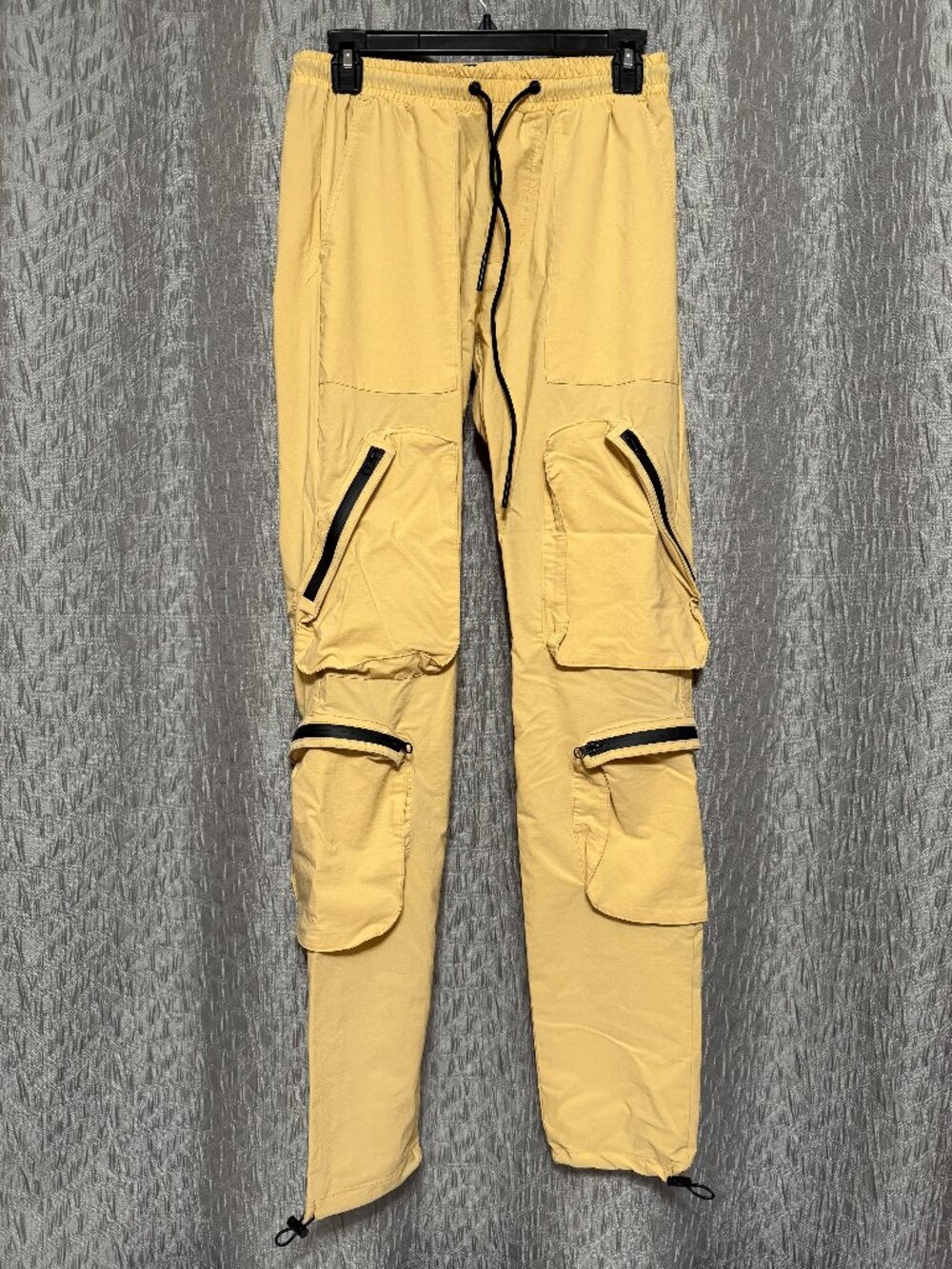 American Stitch Mens Medium Yellow Tactical Multi Pocket Zip Cargo Pants Joggers